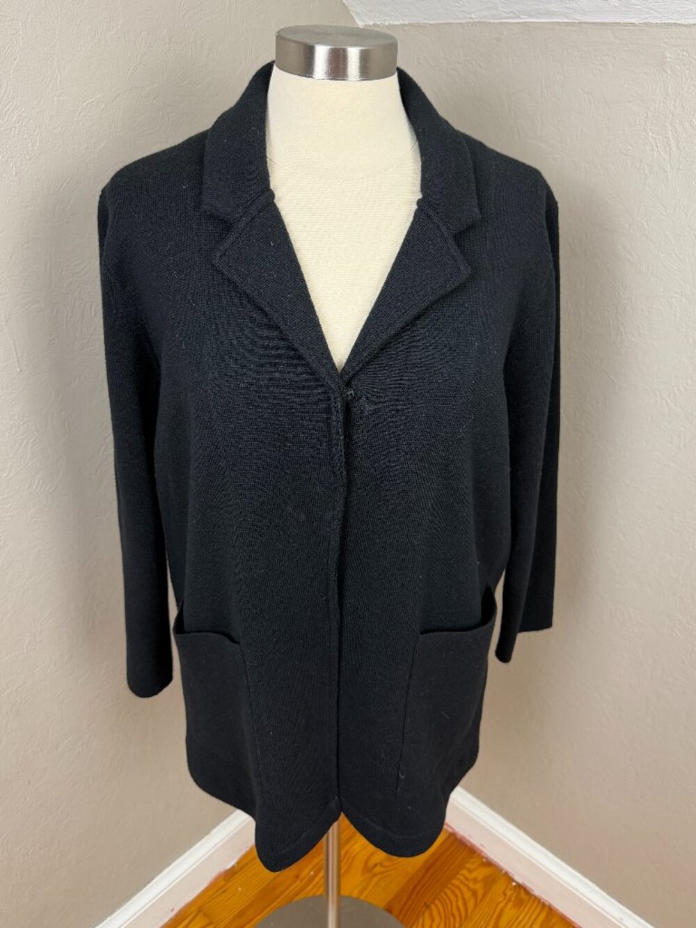 J.Crew 365 Black Knit Blazer Cardigan Size L